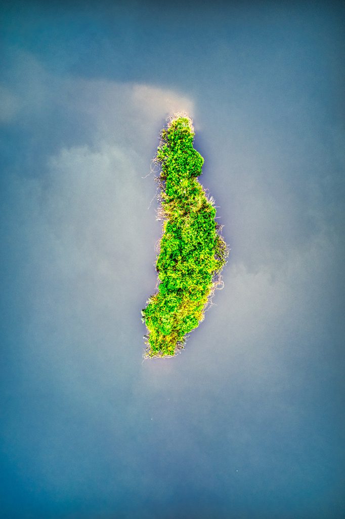 绿色树木的小岛