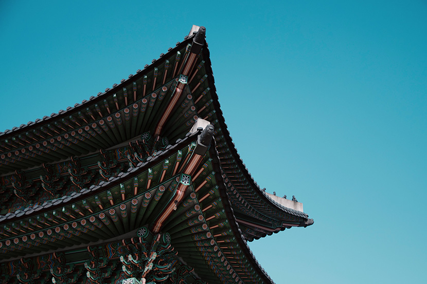 韩国木质斗拱古建筑