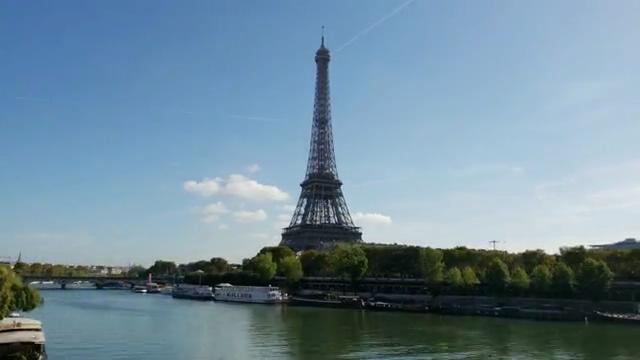 巴黎铁塔水上延时拍摄短视频素材【4K】