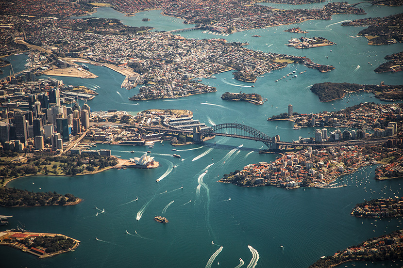 澳大利亚悉尼港口航拍全景图