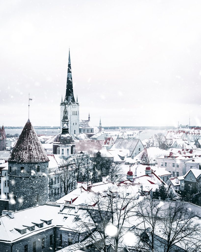 欧洲小镇雪景