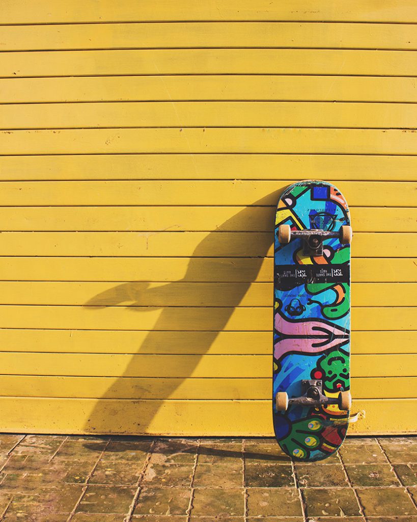 彩色的滑板