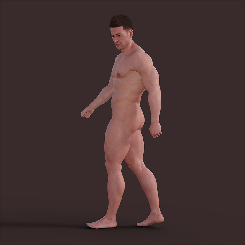 肌肉裸男3D模型