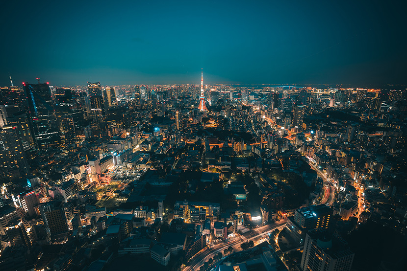 东京市区夜景图
