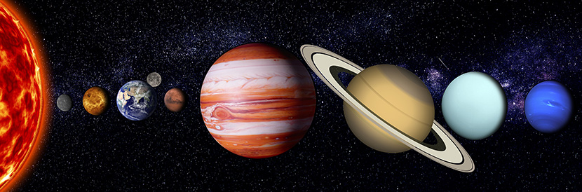 太阳系九大行星比例图
