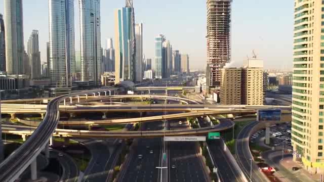 城市水泥森林高层建筑航拍短视频素材