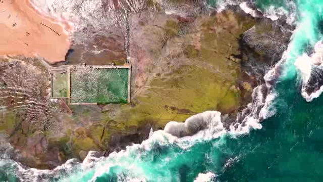 海边的游泳池航拍短视频素材【4K】