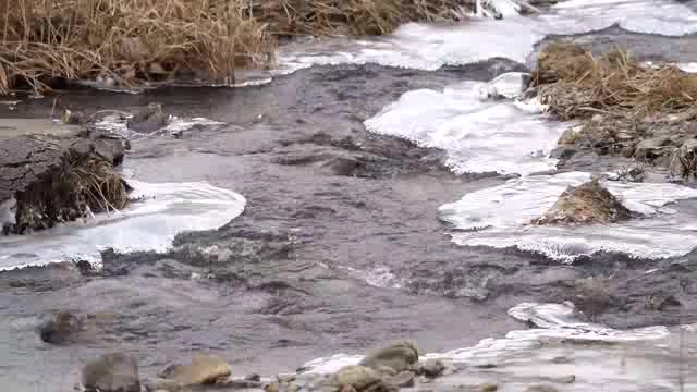 融化的小溪中的冰块短视频素材【4K】