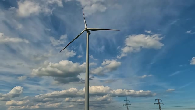 转不动的风力发电站延时摄影短视频素材【4K】