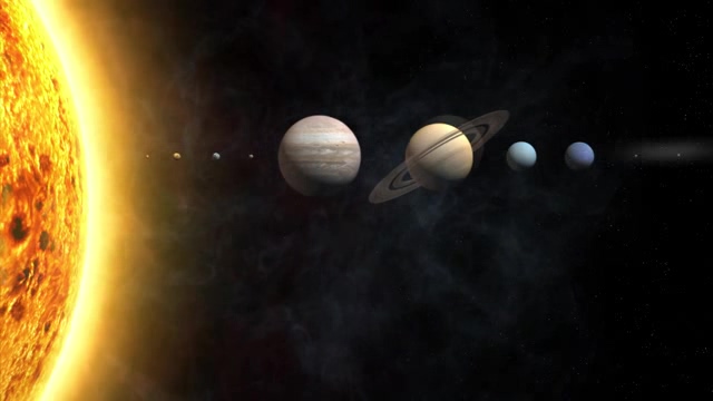 太阳和九大行星的大小对比短视频素材