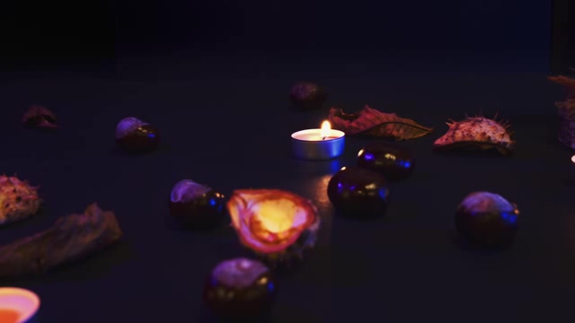 烛光与板栗等杂物短视频素材【4K】