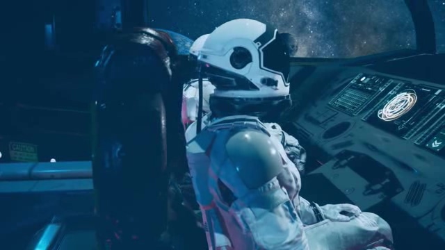 宇宙飞船舱中的宇航员短视频素材