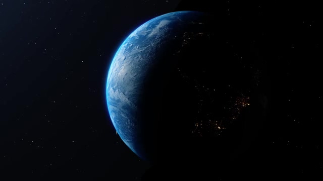 从太空中看我们的蓝色星球夜晚各国灯光发达程度短视频素材【4K】